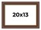 20x13 Traditional Brown Picture Frame - UV Acrylic, Foam Board Backing, Hanging Hardware